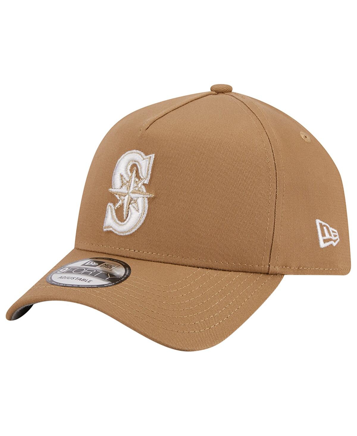 New Era Men's Khaki Seattle Mariners A-frame 9forty Adjustable Hat In Khaki