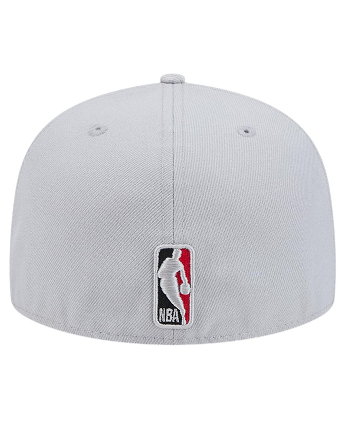 New Era Men's Gray Atlanta Hawks Active Color Camo Visor 59fifty Fitted Hat In Gray Camo