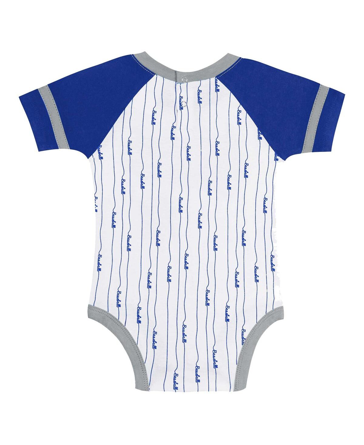 Outerstuff Baby Boys and GirlsLos Angeles Dodgers Base Hitter Bodysuit, Bib Bootie Set - White