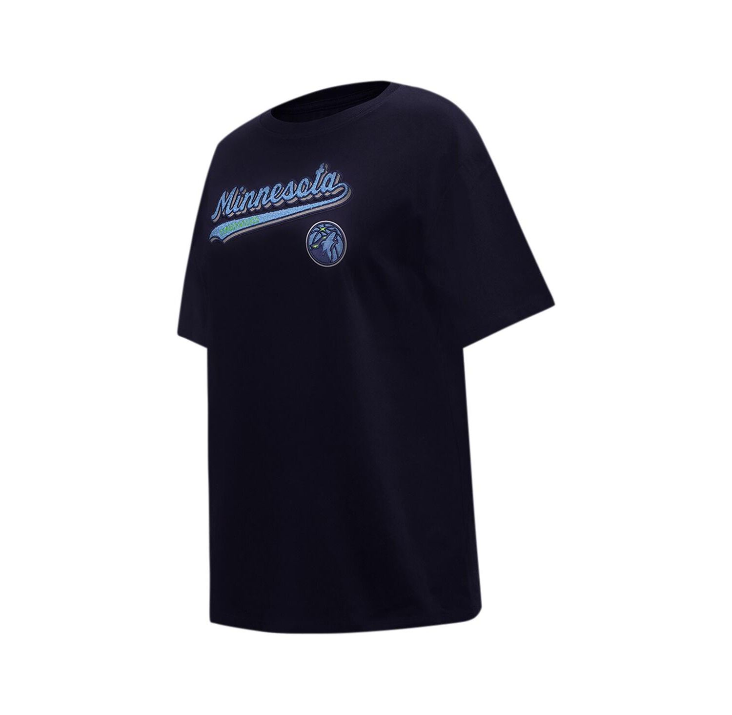 Women's Navy Minnesota Timberwolves Script Boyfriend T-Shirt