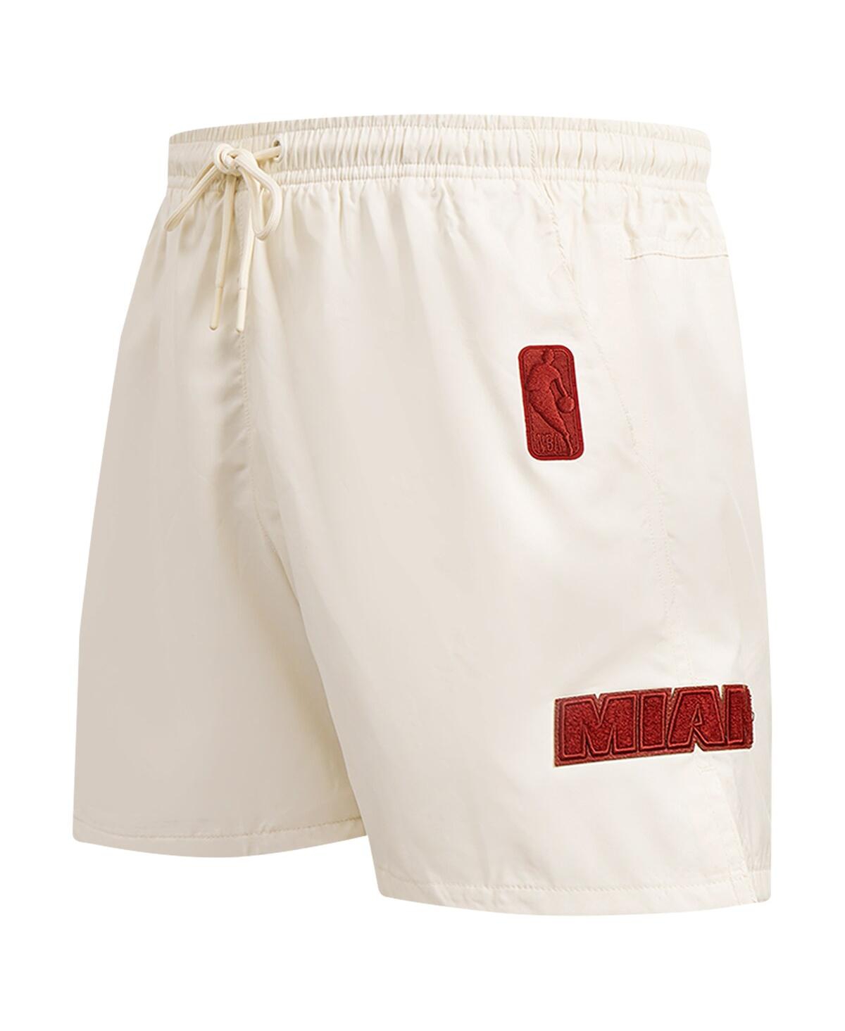 Pro Standard Men's Cream Miami Heat Triple Tonal Woven Shorts In Cream
