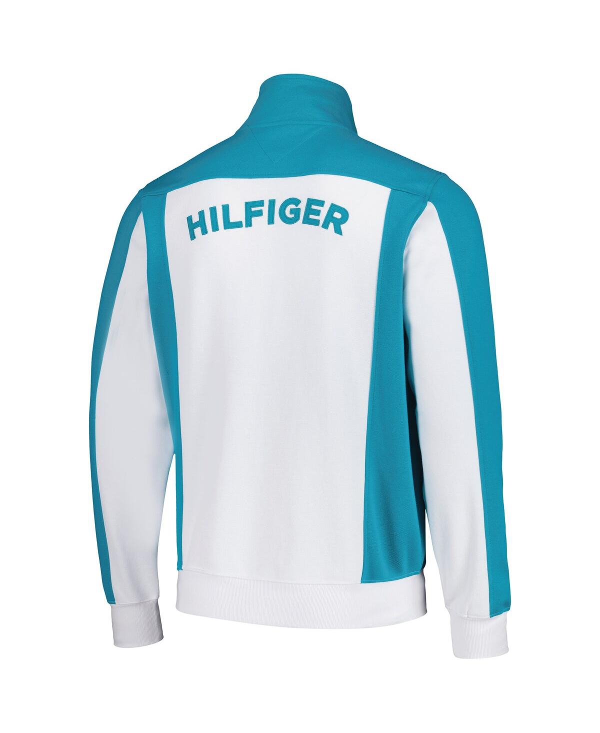Tommy Hilfiger Men'sAqua Miami Dolphins Nolan Full-Zip Track Jacket - White, Aqua