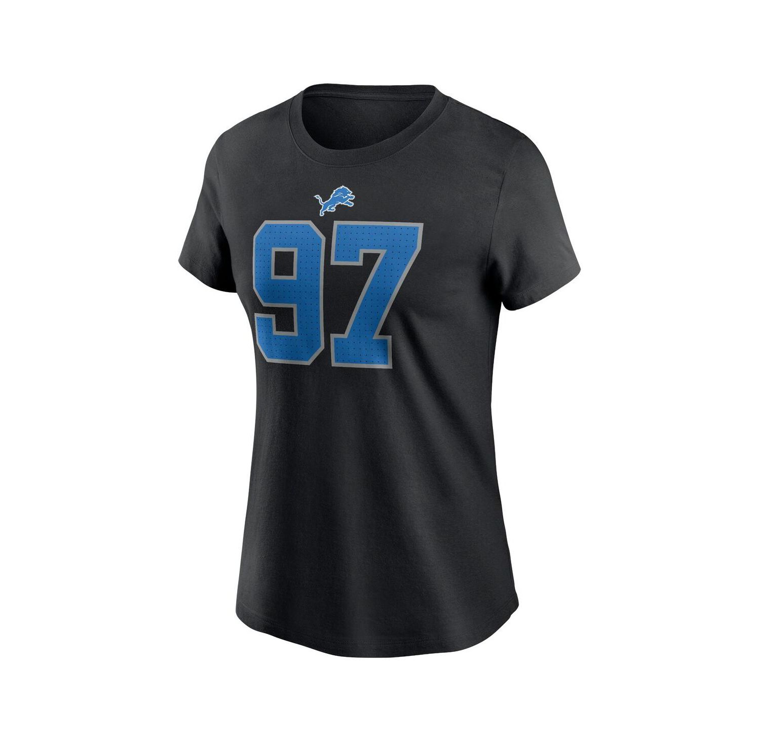 Women's Aidan Hutchinson Black Detroit Lions Player Name & Number T-Shirt