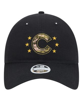 Women's Black Chicago Cubs 2024-Armed Forces Day 9TWENTY Adjustable Hat