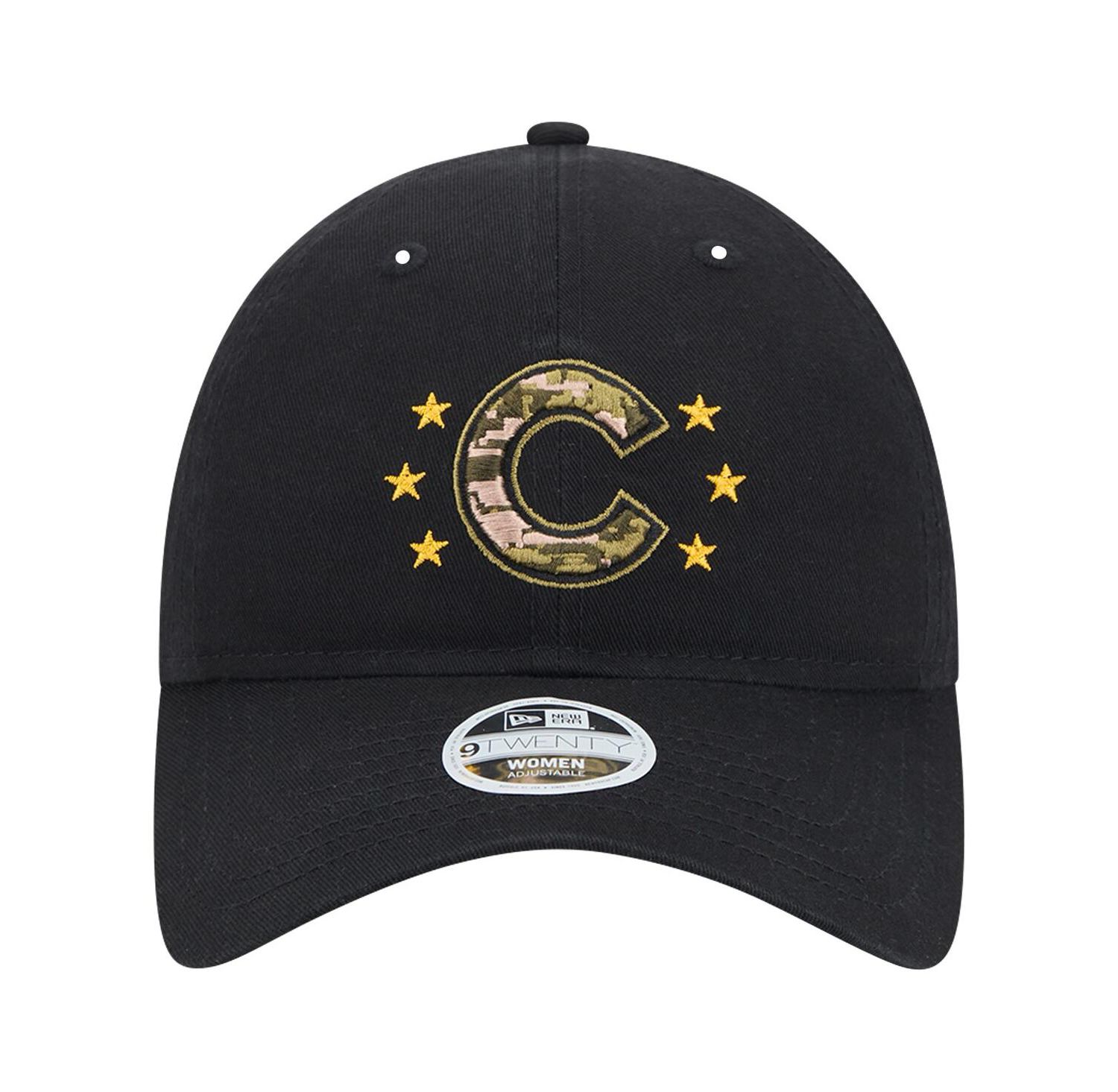 Women's Black Chicago Cubs 2024-Armed Forces Day 9TWENTY Adjustable Hat