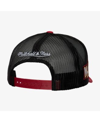 Men's White Miami Heat Hardwood Classics Blocker Foam Front Trucker Adjustable Hat