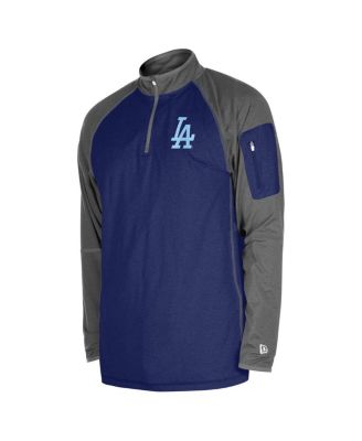 Men's Royal Los Angeles Dodgers Father's Day Raglan Quarter-Zip Top
