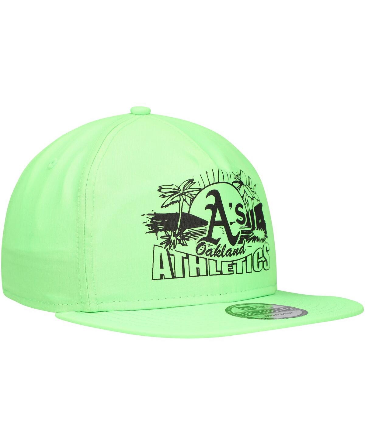 New Era Men's Green Oakland Athletics Neon Golfer Snapback Hat In Green