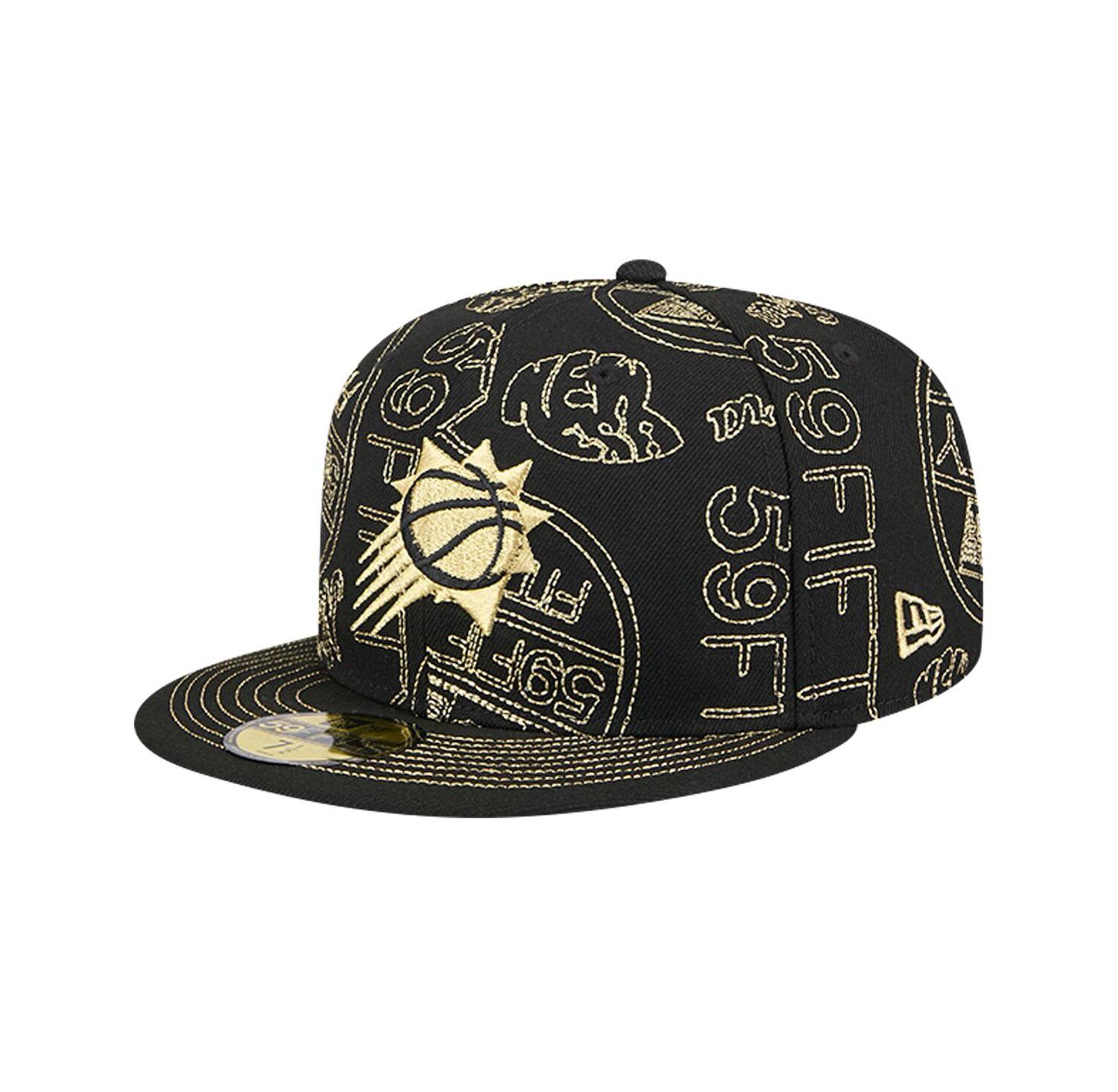 Men's Black Phoenix Suns 59FIFTY Day Allover Print Stencil Fitted Hat