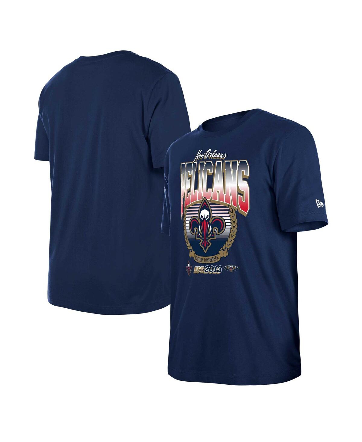 NEW ERA MEN'S AND WOMEN'S NAVY NEW ORLEANS PELICANS SUMMER CLASSICS T-SHIRT 