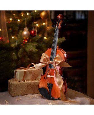 Solid Wood Violin 4/4 Full Set Fiddle Beginner Violin Full Size with Case Shoulder Rest for Student Adults