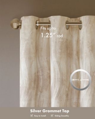 Victorio Jacquard Total Blackout Curtain Panel for bedroom, Silver grommet top fit up to 1.25 inches rod Single Curtain Panel for Living Room, Width 50 length 84 inches, Pitch Black Ambiance Ivory 1 Window Panel