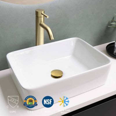 Single Handle Tall Vessel Faucet Bathroom Mixer Tap with Pop-up Drain