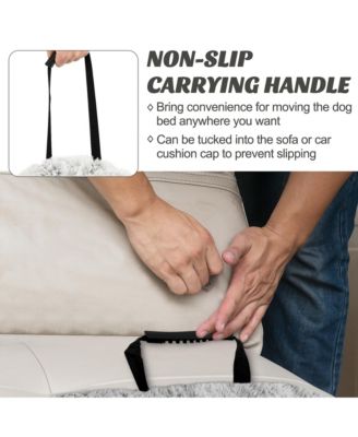 Plush Calming Dog Couch Bed with Anti-Slip Bottom Plush Mat for Small Dogs & Cats