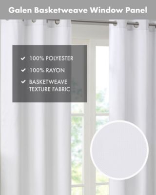 Galen Basketweave Room Darkening Curtain Panels Pair for bedroom, Silver grommet top fit up to 1.25 inches rod 2 panels set for Living Room, Width 40 length 84 inches Curtain Panel, Pitch Black Ambiance Blue 2 Window Panels