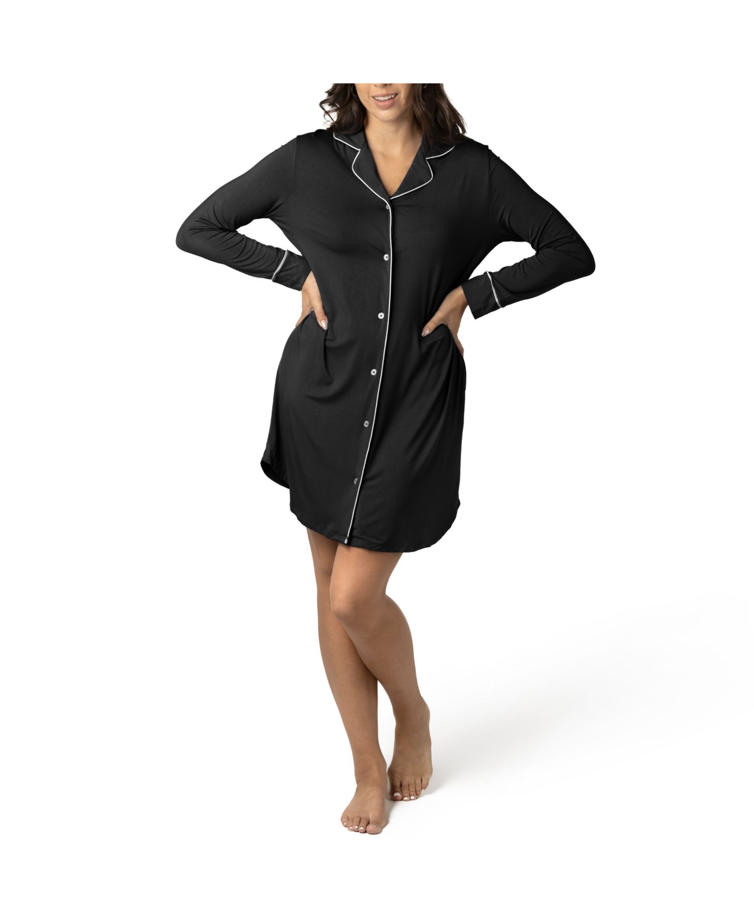 Maternity Clea Long Sleeve Postpartum Nightgown