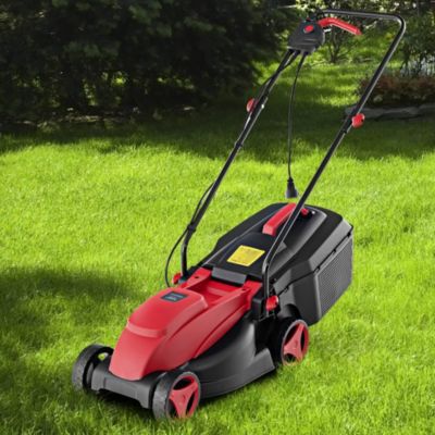 Electric Corded Lawn Mower Walk-Behind Lawnmower with Collection Box