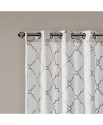Saratoga Fretwork Print Grommet Top Window Curtain Panel, 50"W x 84"L
