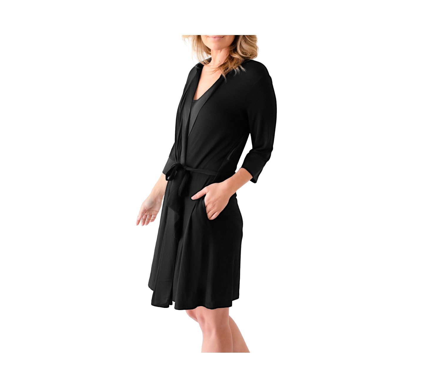 Maternity Emmaline Postpartum Robe - two belt positions