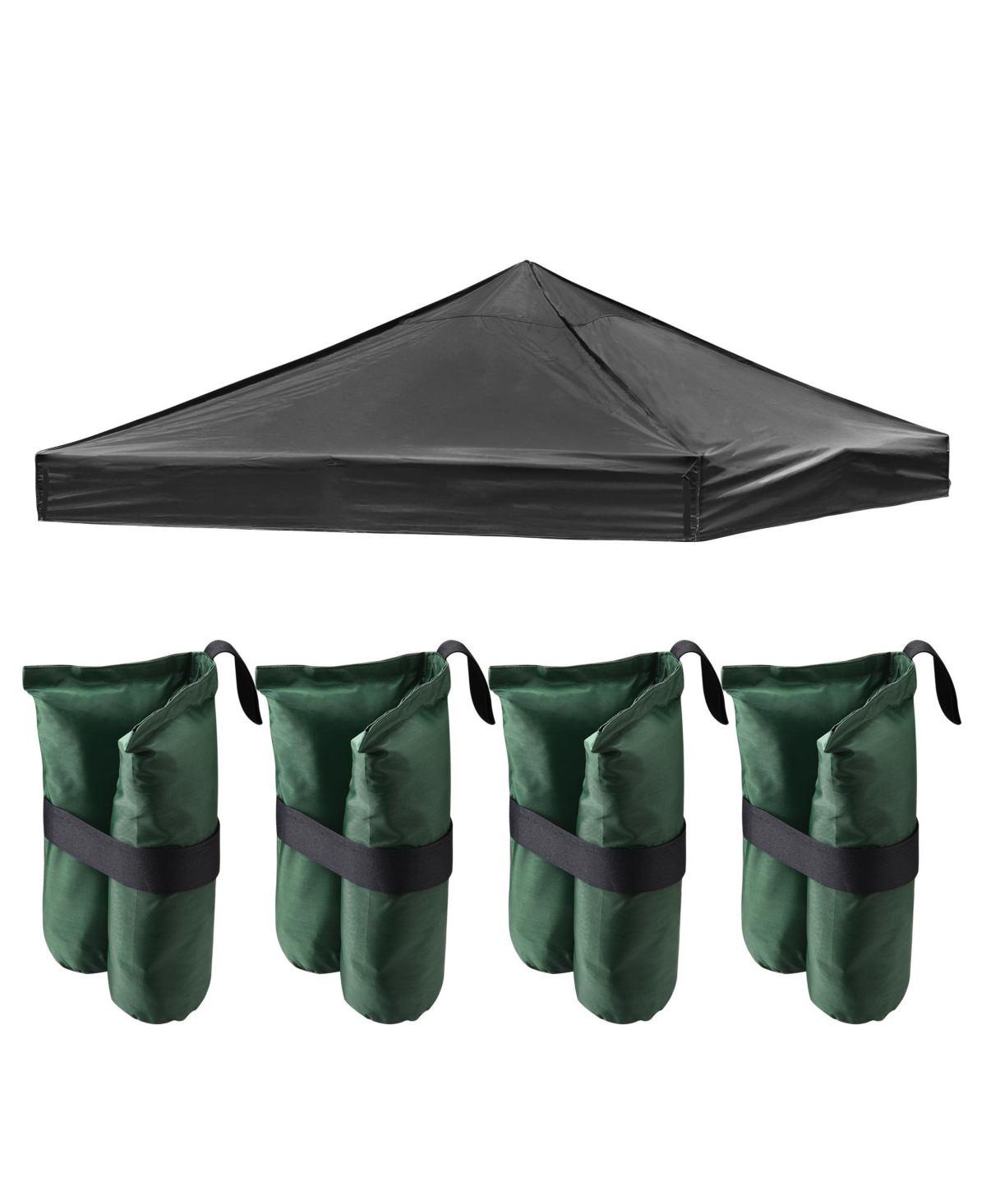 InstaHibit 10x10 Ft Pop up Canopy Top with 4 Sand Weight Bags Beach Yard Party - Black