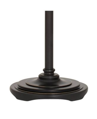 Traditional Torchiere Floor Lamp 70" Tall Hand Applied Black Bronze Swirl Font Amber Glass Shade for Living Room Uplight