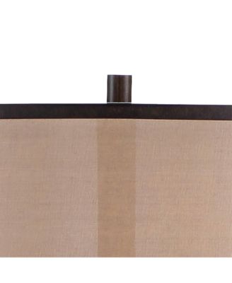 Alamo Industrial Rustic Floor Lamp 62" Tall Bronze Metal Sheer Organza Outer Linen Fabric Inner Double Drum Shade for Living Room