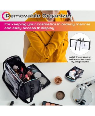 Makeup Brush Case Portable Artist Brush Holder Stand-Up Travel Cosmetic Organizer Bag