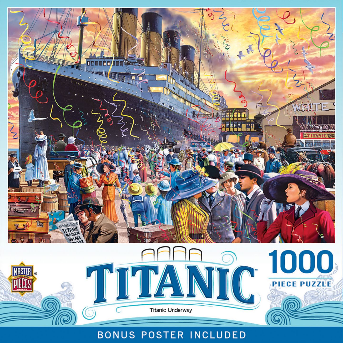Детский пазл MasterPieces Puzzles Titanic - Underway 1000 Piece Puzzle, от 14 лет, цвет: Разноцветный — фото 1