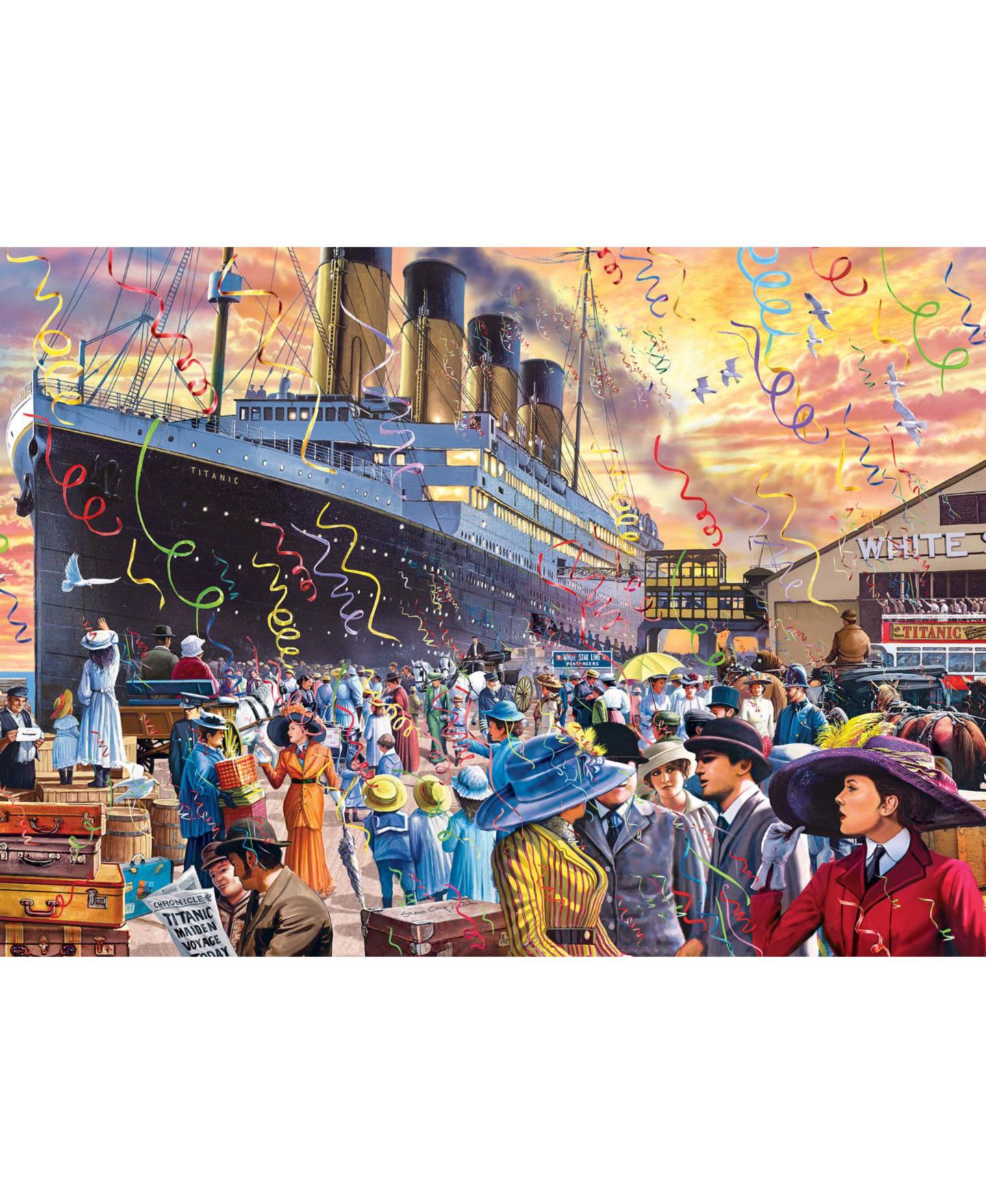 Детский пазл MasterPieces Puzzles Titanic - Underway 1000 Piece Puzzle, от 14 лет, цвет: Разноцветный — фото 3