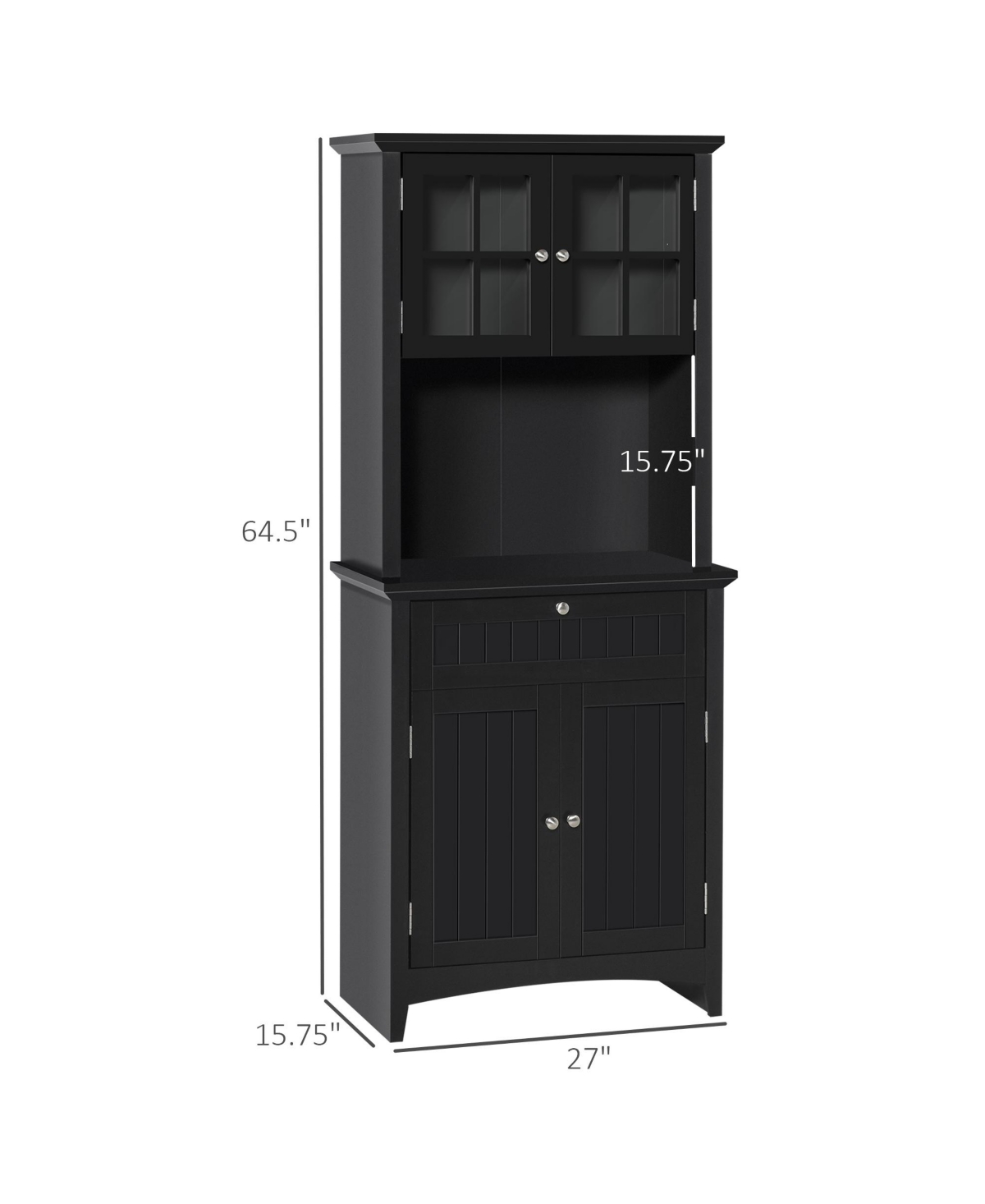 Homcom Kitchen Storage Buffet w/ Microwave Hutch Drawer for Dining Room,- Black