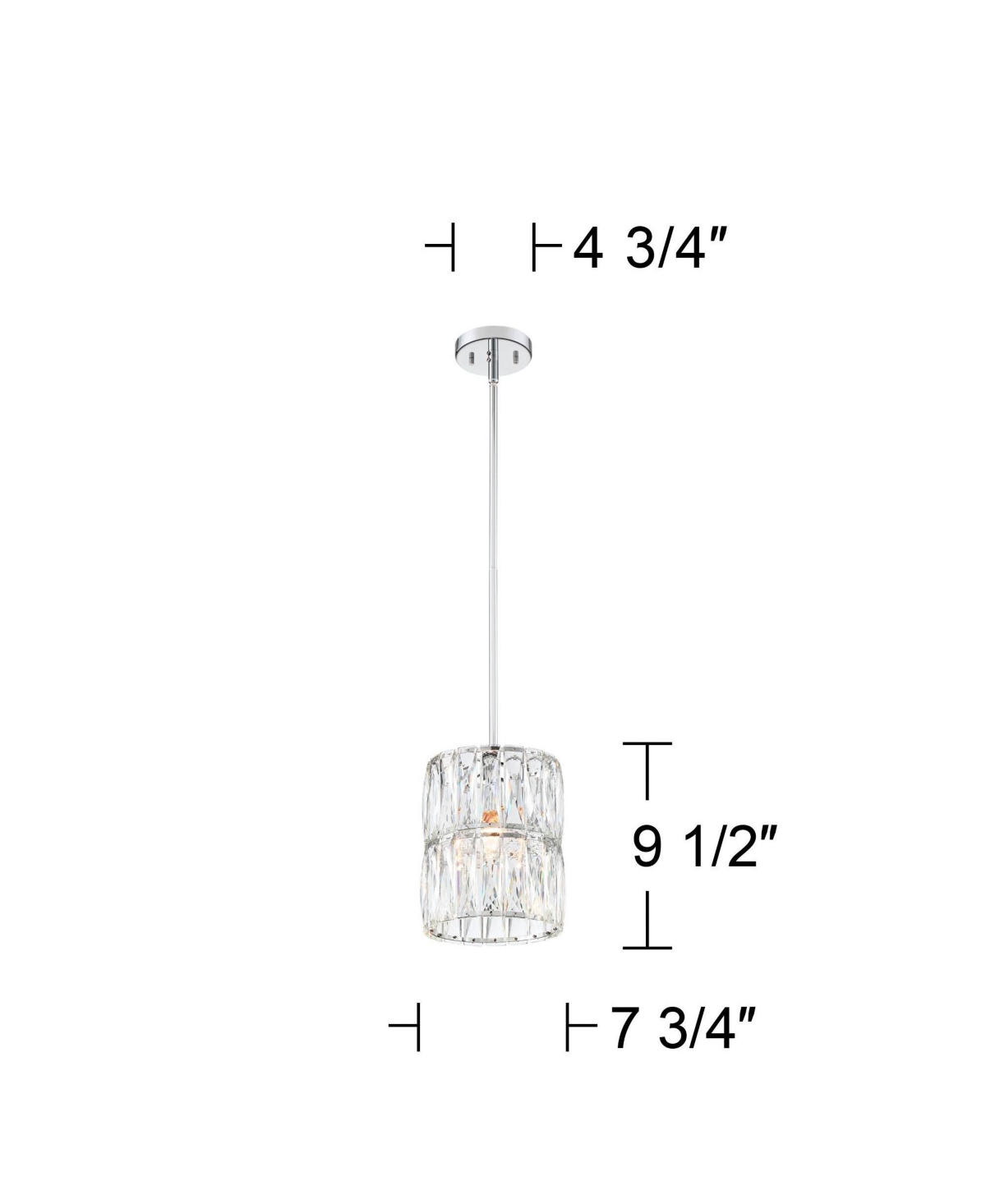 Possini Euro Design Juliette Chrome Mini Pendant Lighting Fixture 7 3/4