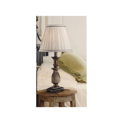 Ribbed Traditional Rustic Accent Table Lamp 18" High Antique Gold Beige Fabric Pleated Empire Shade for Bedroom Living Room Bedside Kids