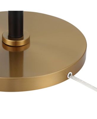 Quatro Mid Century Modern Tree Floor Lamp 71" Tall Black Gold Metal 4 Light Frosted Glass Cone Shade for Living Room Bedroom House