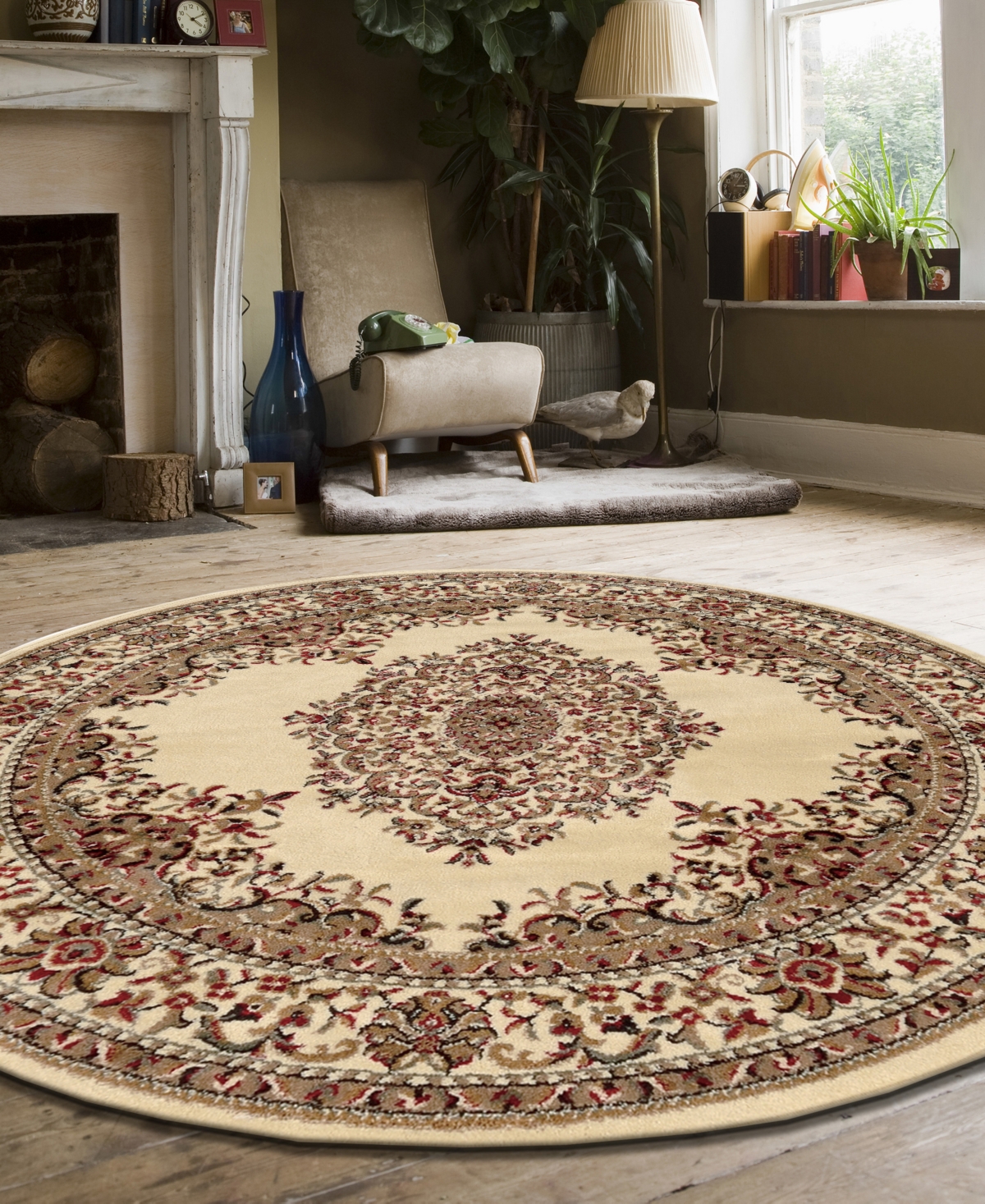 KM HOME CLOSEOUT! KM HOME PESARO 5'3"X5'3" ROUND AREA RUG 