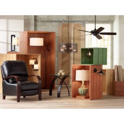 Modern Accent Table Lamp 20.5" High Espresso Bronze Floating Rectangular Oatmeal Box Shade for Living Room Family Bedroom