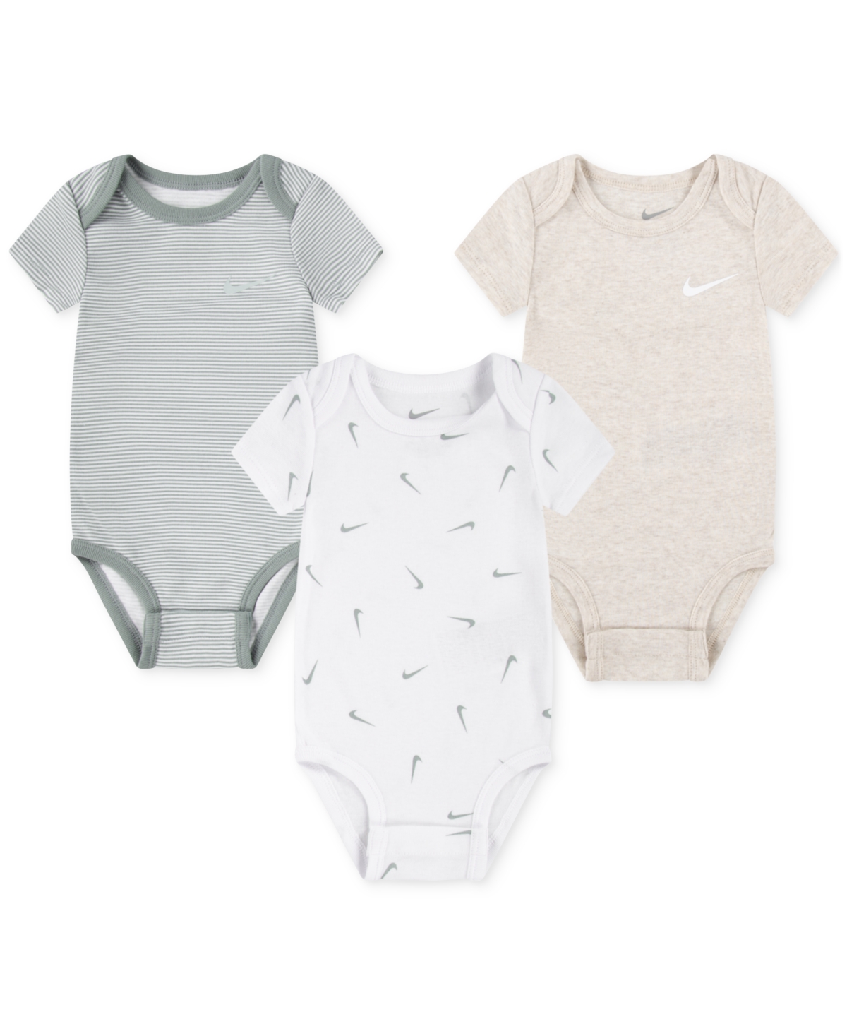 Nike Baby Boys Or Girls Essentials Bodysuits, Pack Of 3 In Mica Green