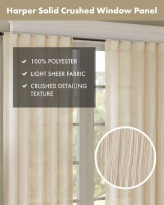 Harper Solid Crushed Curtain Panel Pair, 42"W x 84"L