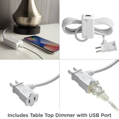 Traditional Jar Table Lamp with USB Charging Port 27" Tall Blue White Porcelain Bell Shade Living Room Bedroom House