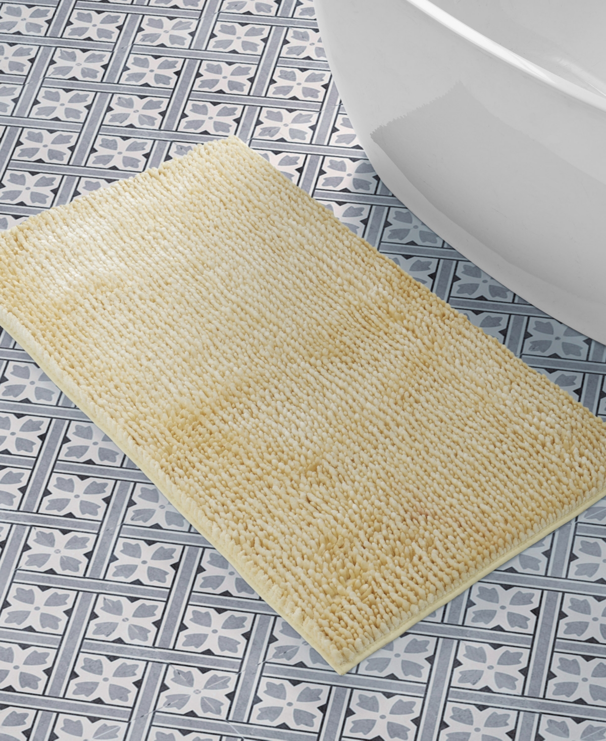 Laura Ashley Butter Chenille Bath Mat, 27" x 45"