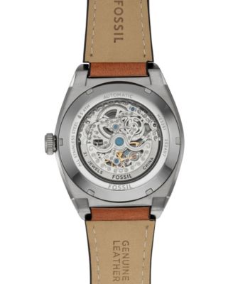 Men's Everett Automatic Brown Leather Watch 42mm