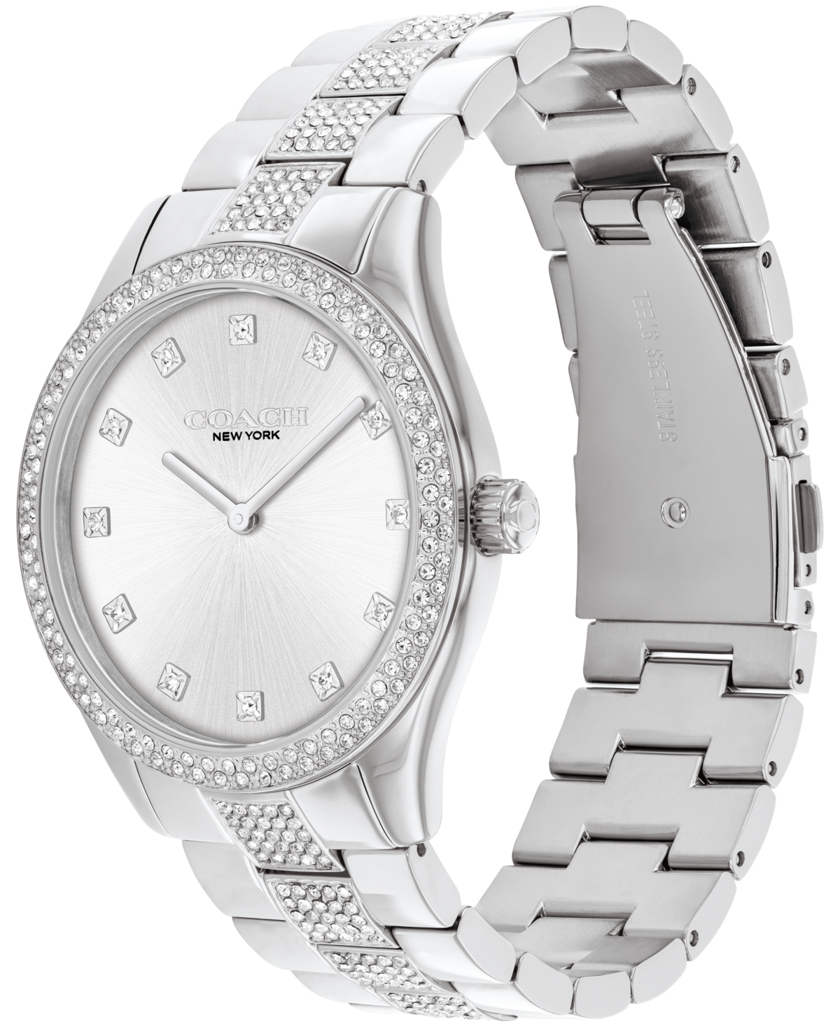 Coach Unisex Silver Brooks Stainless Steel Crystal Watch 38mm