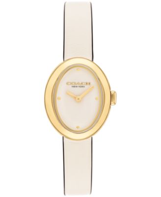 COACH Women's Chalk Sammy Leather Strap Watch 22.5mm - Macy's