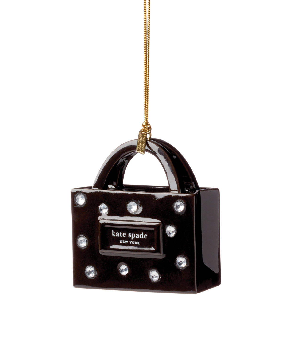 Kate Spade Be Jolly Signature Shopping Bag Ornament In Black