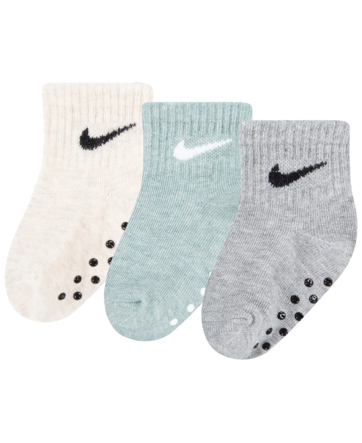 Nike Baby Boys Or Baby Girls Core Ankle Gripper Socks, Pack Of 3 In Edvmica Gr