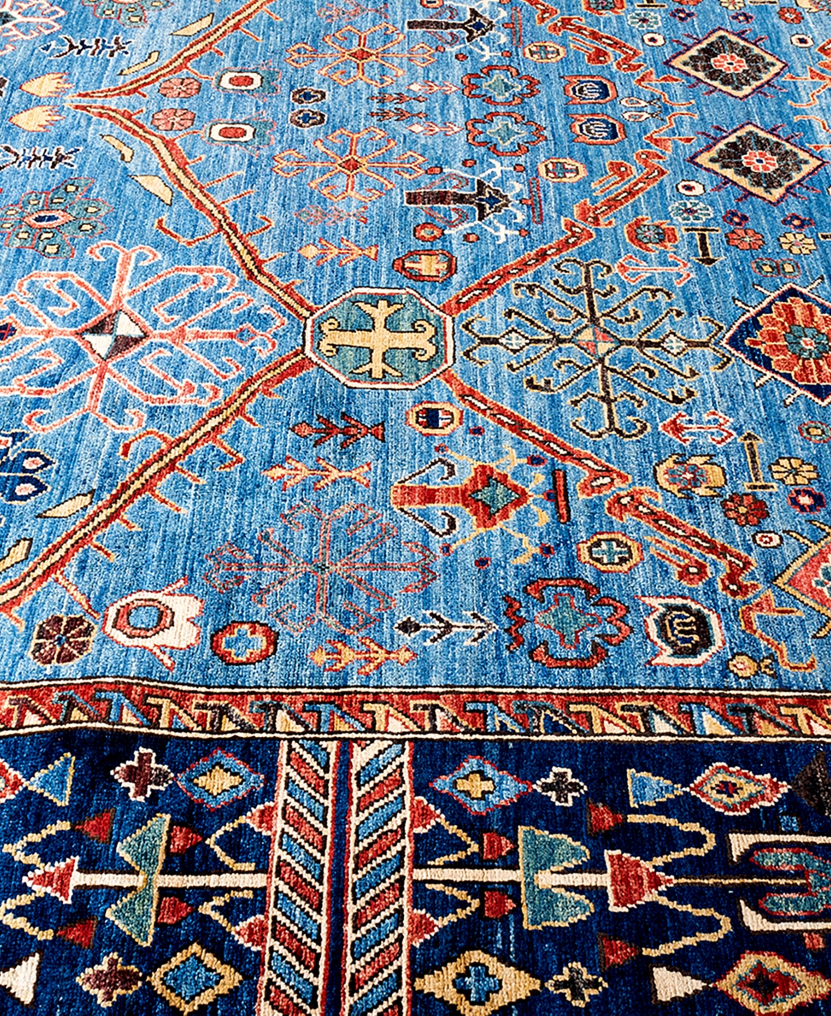 Adorn Hand Woven Rugs Serapi 9'1"x12'3" Area Rug In Light Blue
