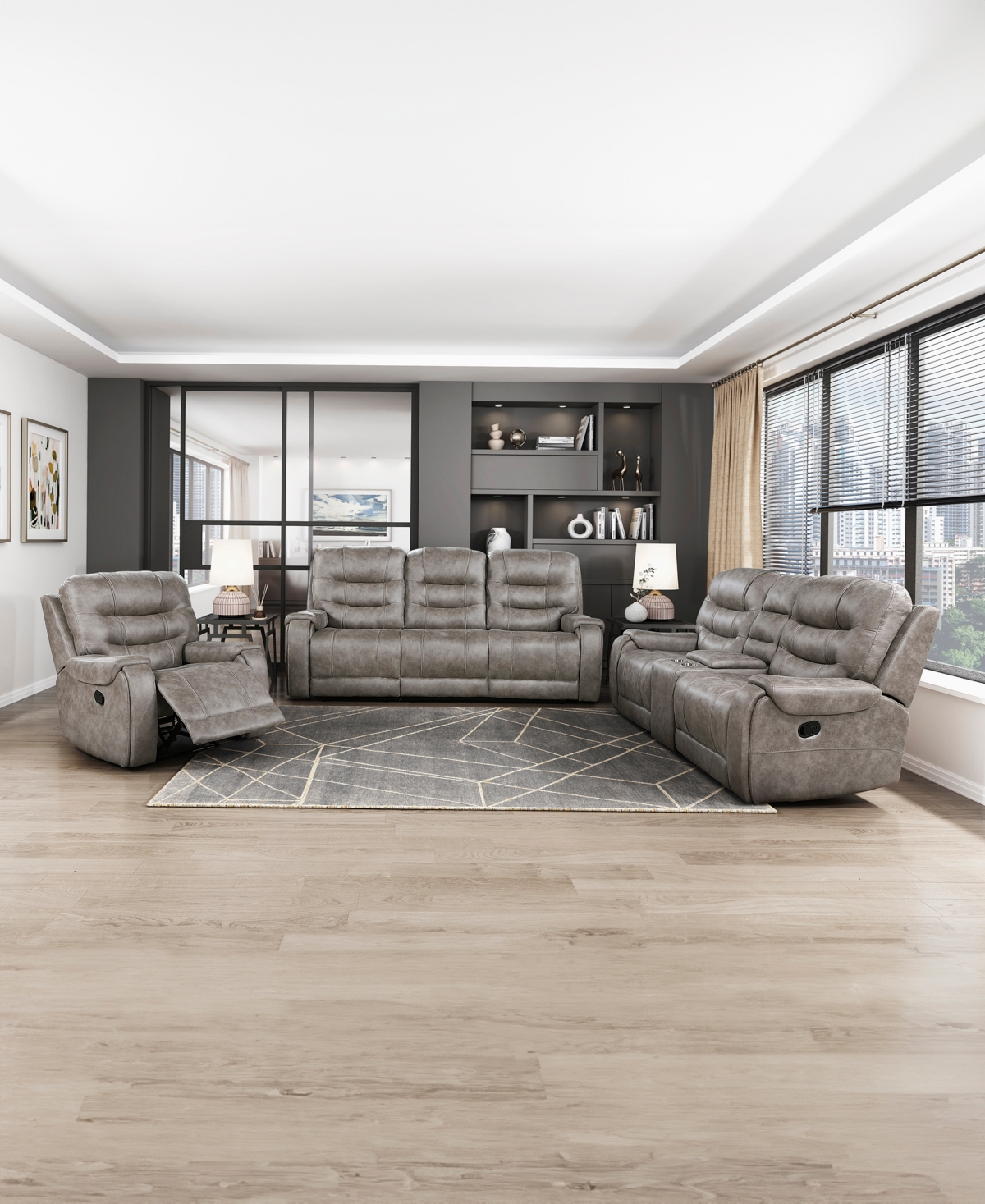 HOMELEGANCE WHITE LABEL GABI 87" DOUBLE RECLINING SOFA 