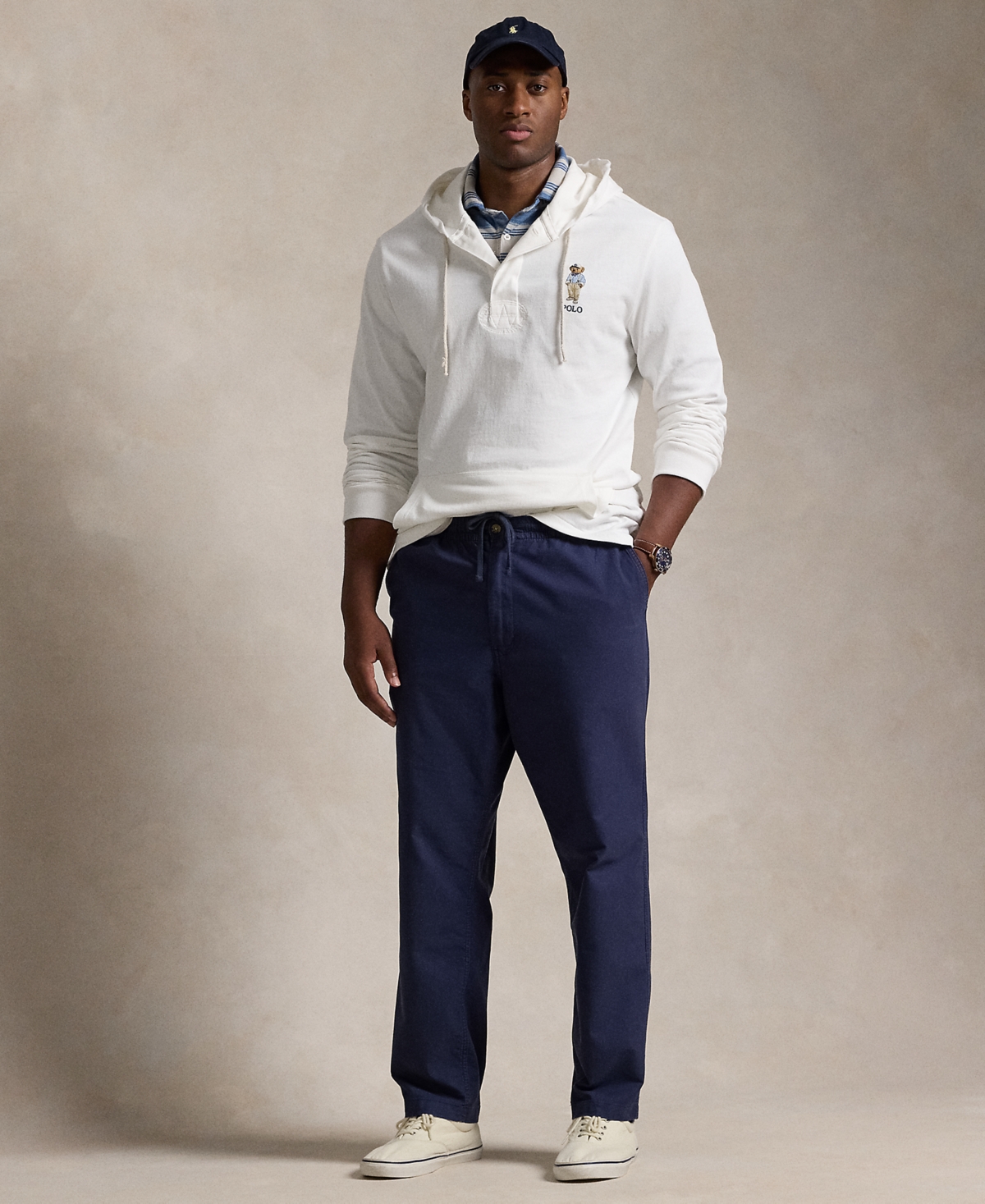 Polo Ralph Lauren Men's Big & Tall Polo Bear Jersey Rugby Hoodie