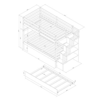 Streamdale Bunk Beds Twin Over Twin Stairway Storage Function