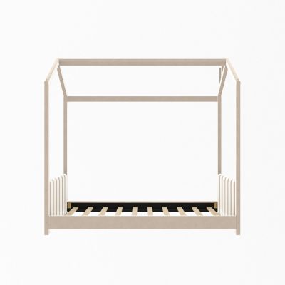 Twin Size Velvet House Bed Wood Bed