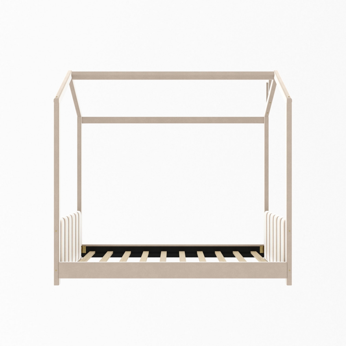 Simplie Fun Twin Size Velvet House Bed Wood Bed